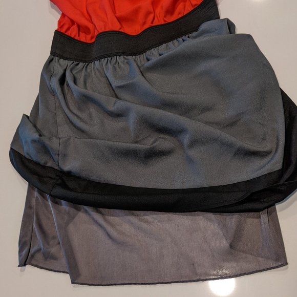 BeBop Coral Black Gray Color Block Party Dress Size Medium - Picture 6 of 11